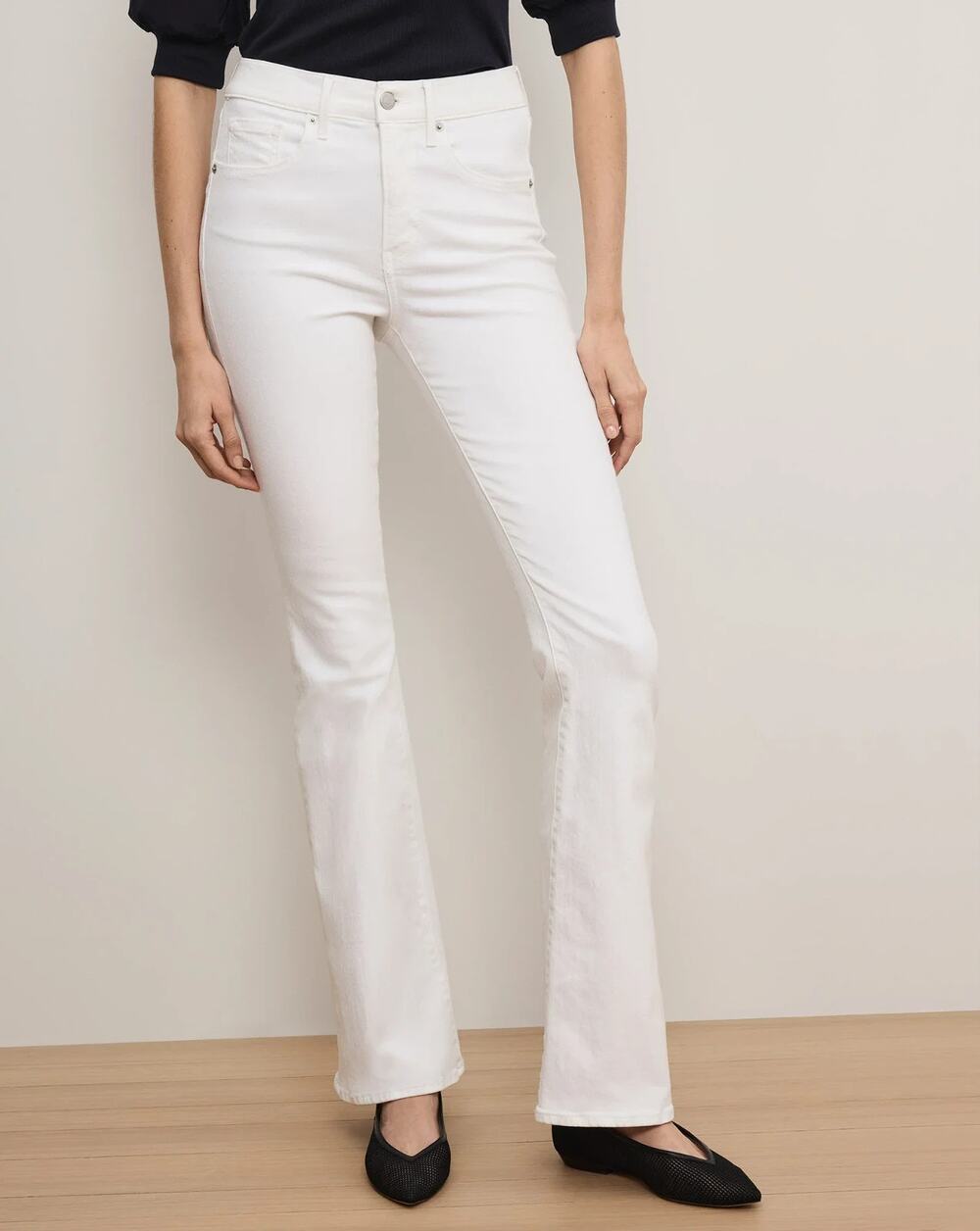 NWT Veronica Beard Beverly High-Rise Skinny Flare Jeans Size 25 White #9E608